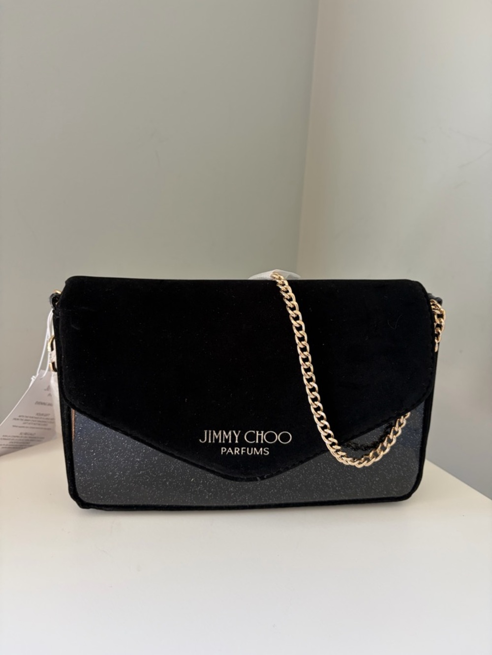 Jimmy Choo Black Glitter Crossbody Bag